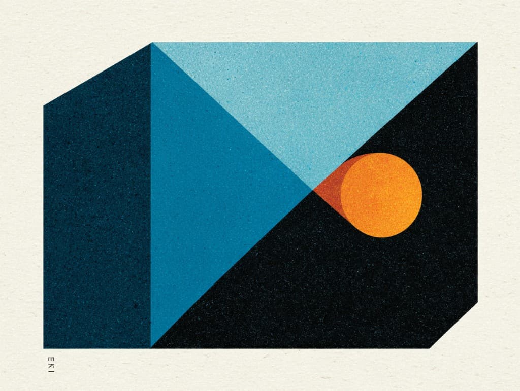 Dark geometric cube with precise edges — representing systematic, mechanical execution